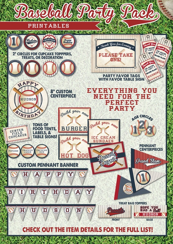 Baseball Party Printables. Baseball Birthday Printables.