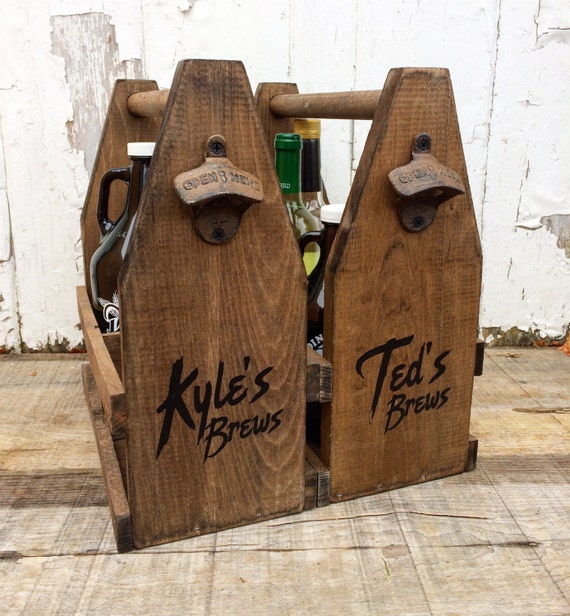 Groomsman Gift 64oz Growler Wooden Beer Totes