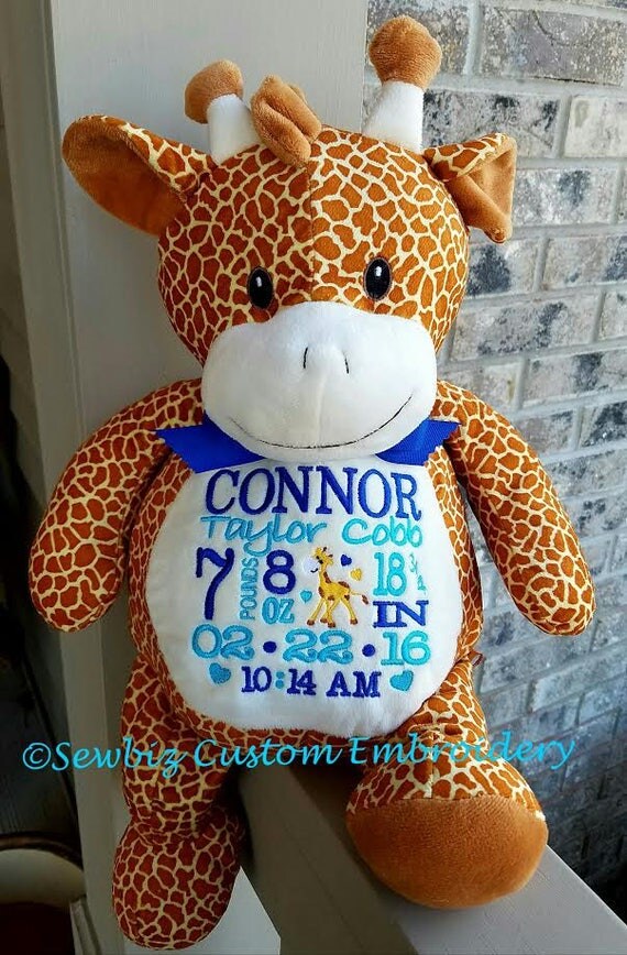 Personalized Baby Gift Stuffed Animal Giraffe Stuffed