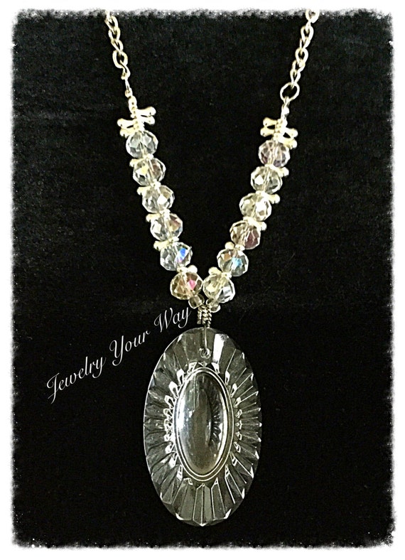 Cut Glass Pendant Necklace Crystal Beads Jewelry Affordable