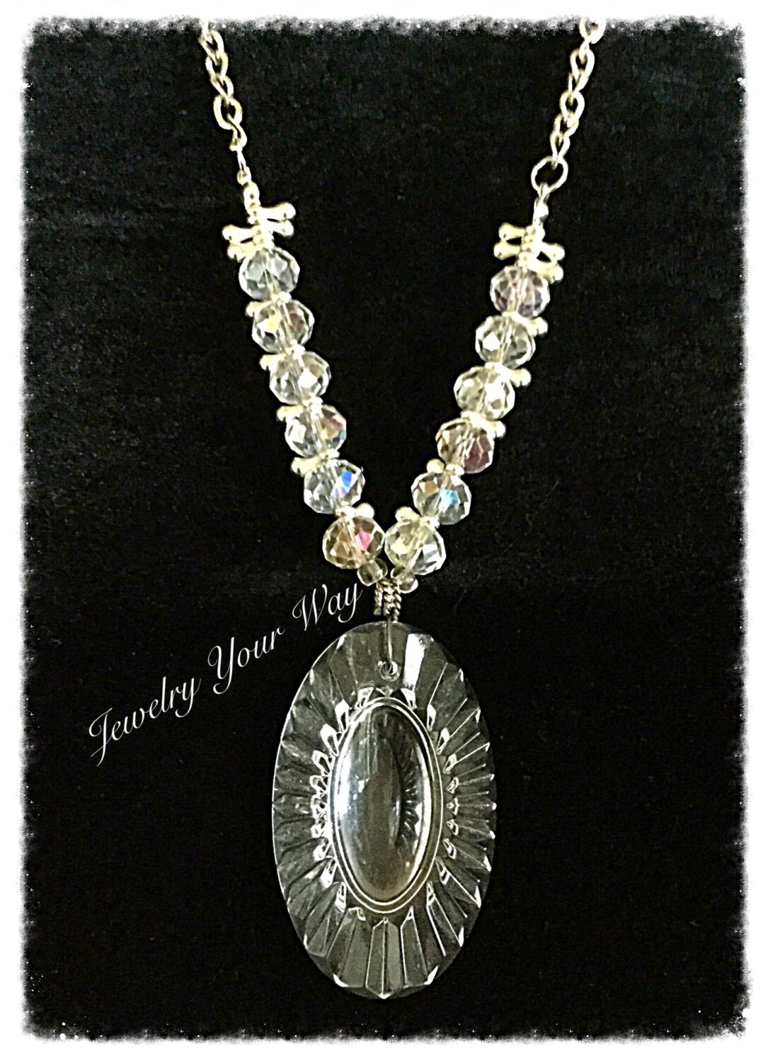 Cut Glass Pendant Necklace Crystal Beads Jewelry Affordable