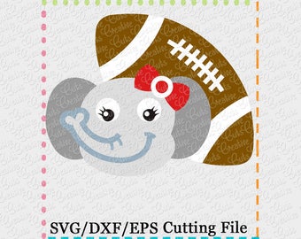 EXCLUSIVE SVG eps DXF Cutting File Elephant Football svg, mascot svg, football svg, elephant cut file, elephant cutting file, roll tide svg