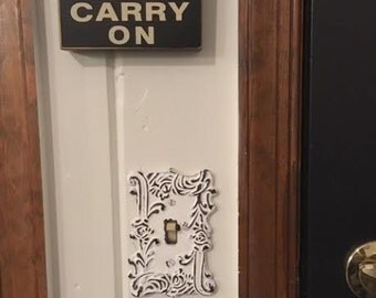 Light Switch Cover/ Nursery Wall Decor/ Light Switch Plate/Decorative Cover/Outlet Cover/ Shabby Chic/ Metal Plate Cover/White Light Switch