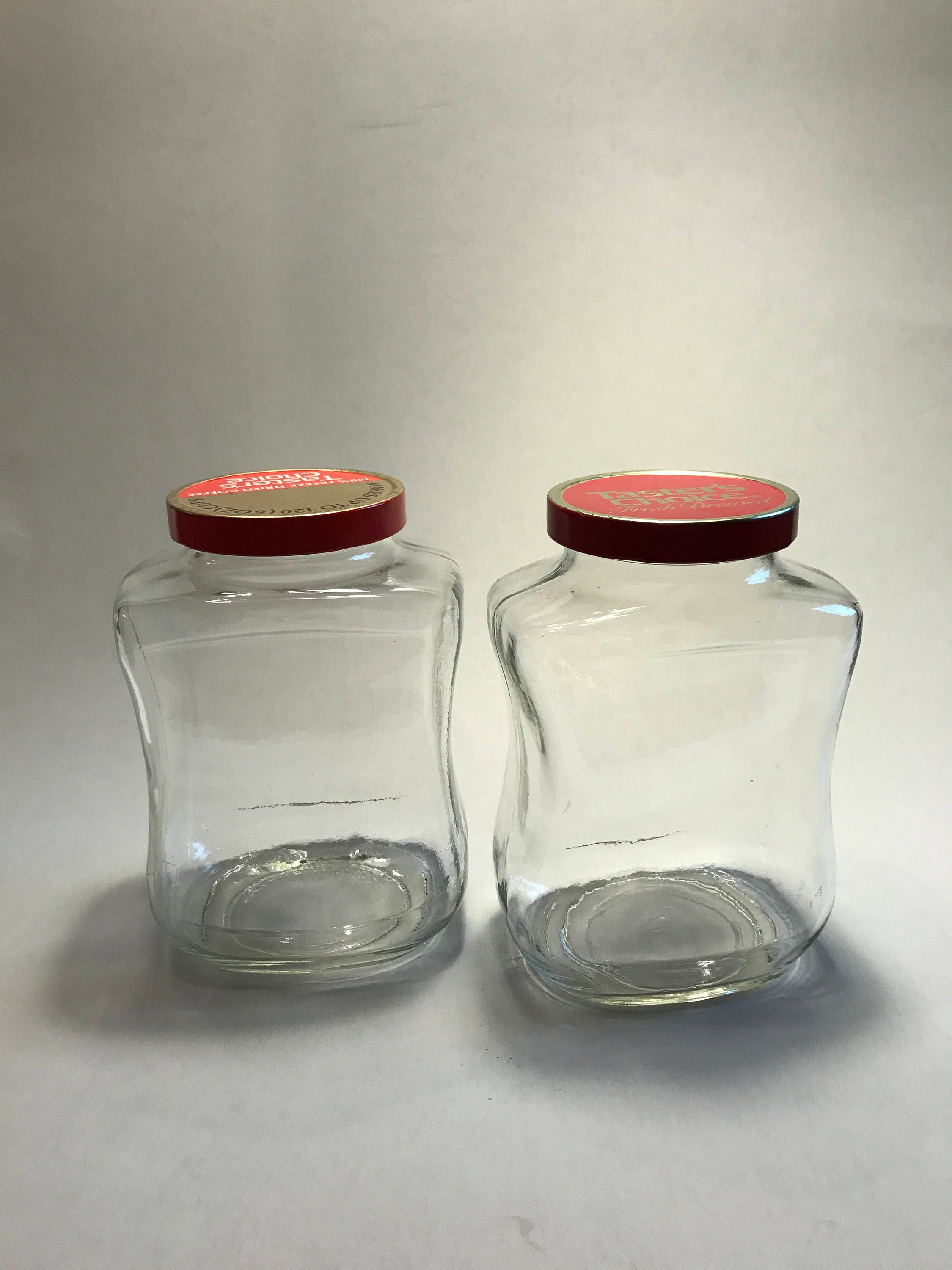 TASTER'S CHOICE COFFEE Glass Jar Vintage Collectible