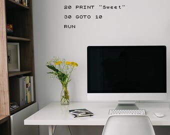 Wall Decal, Home Sweet Home, Vinyl Wall Quote, Computer Geek Chic, Funny Home Decal, Geeky Wall Stickers, Geeky Art