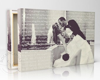 First Dance Lyrics/ Wedding Canvas Photo Decor Words Vows lyrics/ Anniversary or Wedding Art