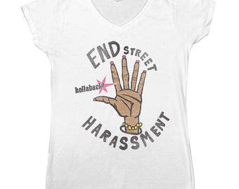 End Street Harassment -- Women's V-Neck