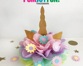 Unicorn Party decoration, Unicorn Horn, Unicorn Birthday Decoration, Unicorn Centerpiece, Unicorn Birthday Party Decoration, Unicorn Pom
