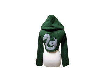 Harry Potter Hogwarts House Slytherin inspired cosplay hoodie (shrug style)