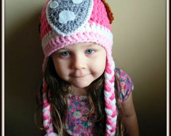 Paw patrol hat,crochet hat,skye paw patrol hat,pink paw patrol hat,pink puppy hat,girl paw patrol,paw patrol costume,paw patrol inspired,hat