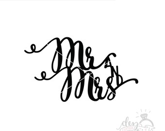Mr & Mrs SVG | wedding cake topper SVG | Cut File | DXF file | svg for Silhouette | svg for Cricut | Wedding | Bride | Groom