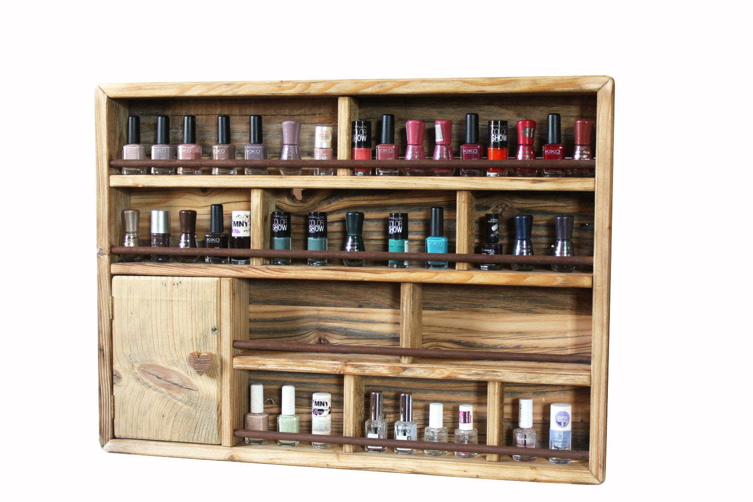 Nail Polishes & accessories Rack to hang Rustic wood and