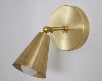 Mid-Century Brass Adjustable Wall Sconce