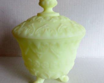 Vintage Footed Candy Dish, Mint Green