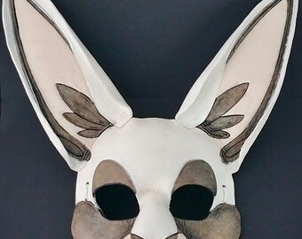 White Rabbit Mask Ornate Bunny Mask White Hare Mask