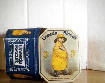 Vintage Uneeda Biscuit Tin 5 cent Tin, Vintage Biscuit Tin Uneeda