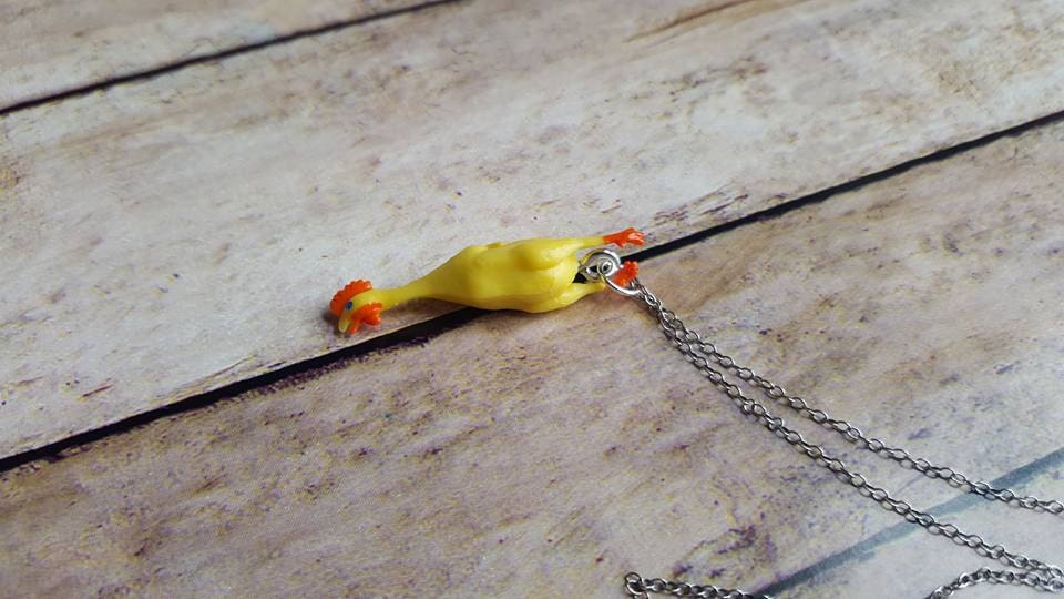 Rubber Chicken Necklace Chicken Necklace Chicken Lady