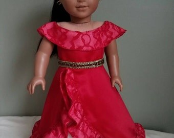 Princess Elena of Avalor costume for American Girl and other 18" dolls.