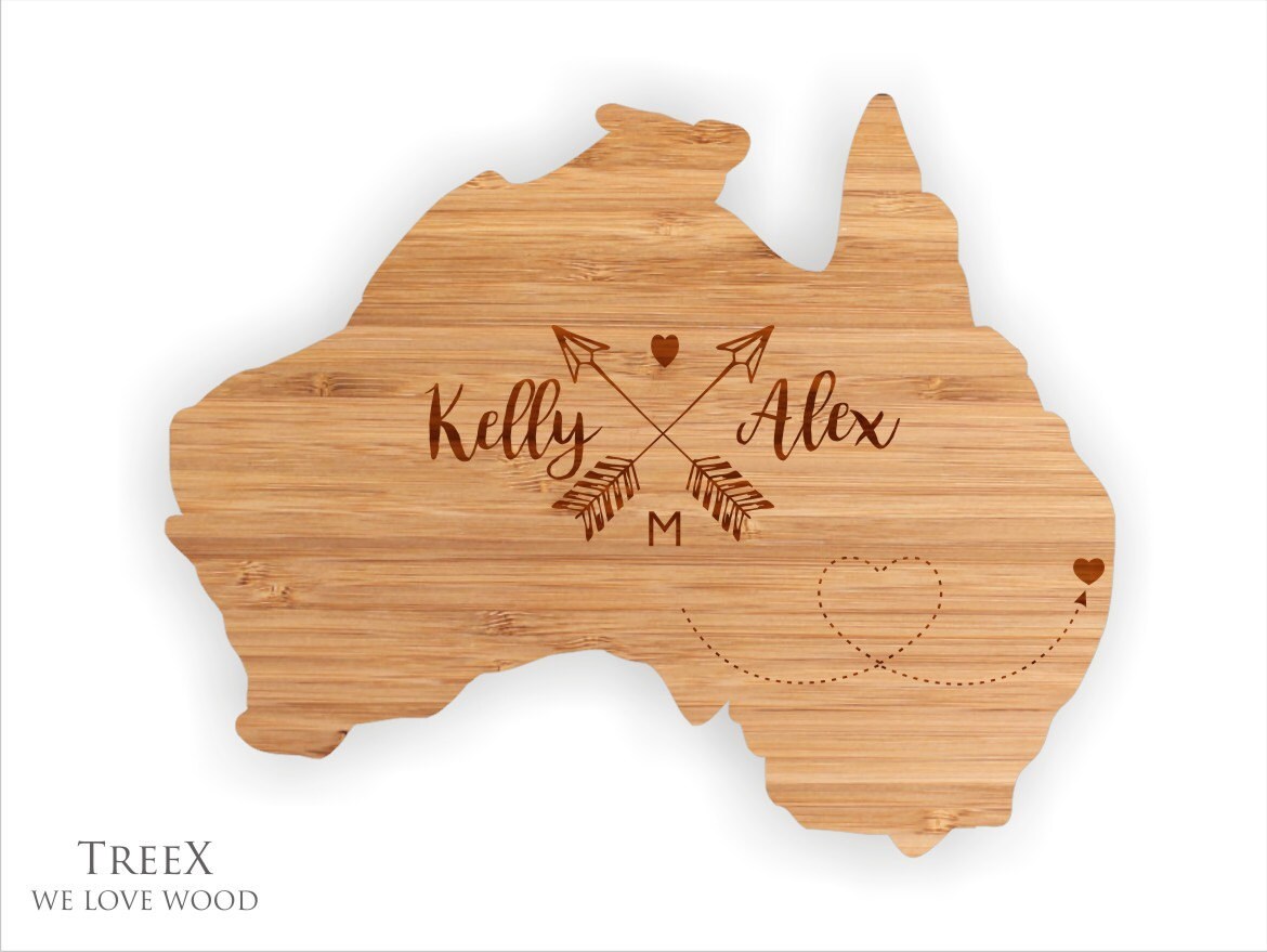 Australia shape personalized cutting board custom chopping