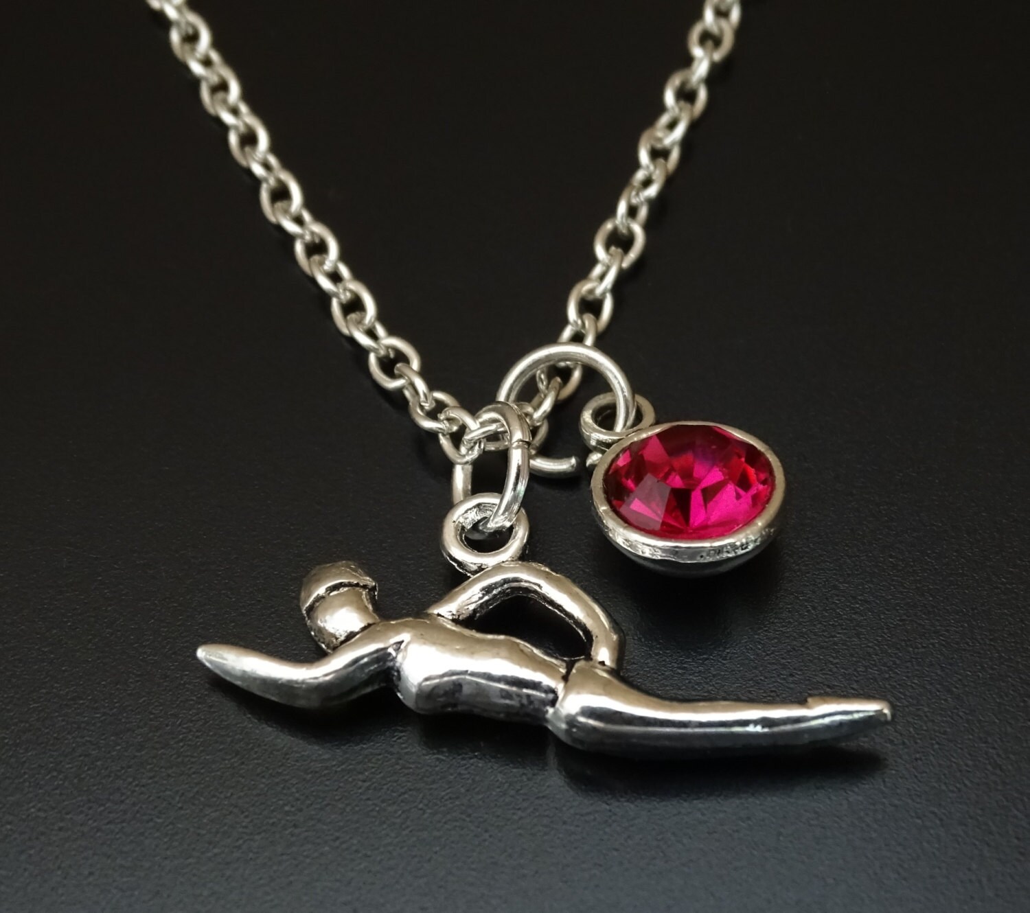 Swimming Necklace Swimming Charm Swimming Pendant Swimming