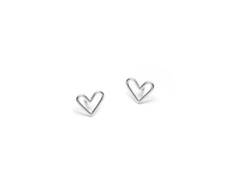 Silver heart earrings - Silver heart - Valentine earrings