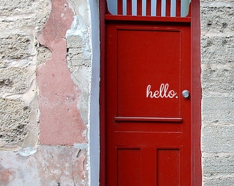 Hello Door Decal, Entryway Decor, Hello Vinyl Sticker, Front Door Decal, Hello Vinyl Decal, Vinyl Business Door Decal, Welcome Door Decal