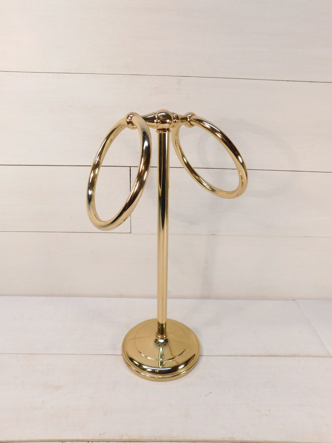 Vintage Brass Towel Stand Hollywood Regency Hand Towel Holder