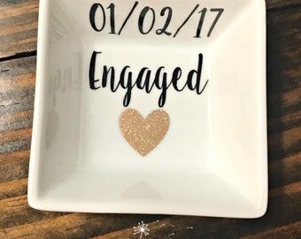 Engaged Ring Dish | Ring Holder | Jewelry Holder | Engagement Gift | Bride To Be | Valentine's Day