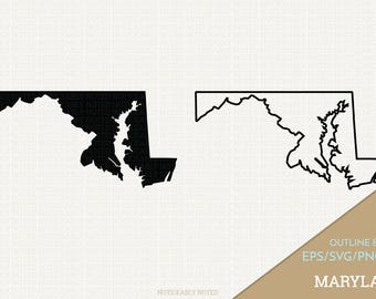 Maryland Vector, State Clipart, MD Clip Art, Maryland SVG, State PNG (Design 13737)