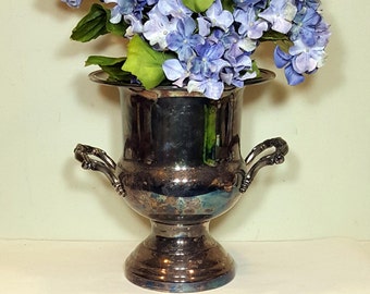 Vintage SILVER TROPHY CUP Silver Champagne Bucket Shabby Chic Vintage Wedding Decor Loving Cup Silver Plated Urn Vase Retro Barware