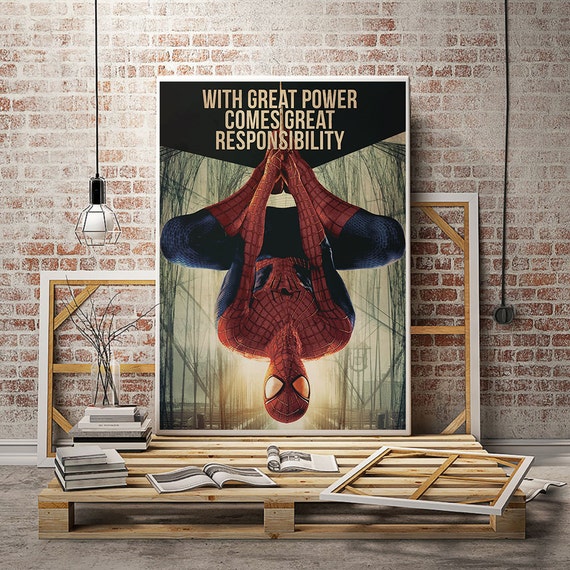 Spiderman birthday Poster Print Quote marvel wall art home