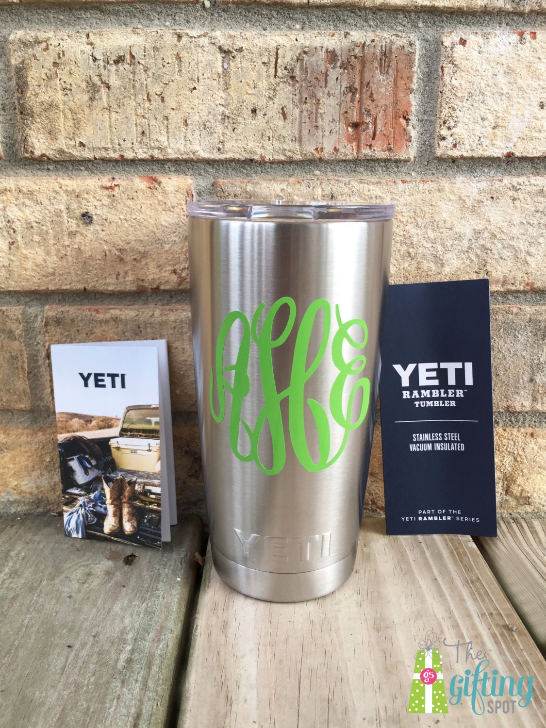 Monogrammed Yeti Rambler Tumbler Personalized 20 oz Stainless