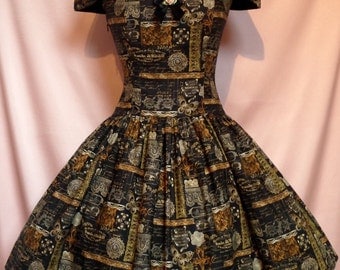 Sew Vintage...Goth Steampunk Bardot Corset Dress Made to Order