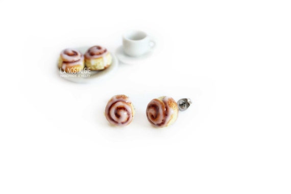 Cinnamon Roll Earrings Stud Earring Cinnamon Buns Fall