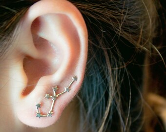 Aquarius Constellation Earrings, Ear Cuffs Aquarius Constellation, Constellation Earrings, Aquarius Earrings, Aquarius Sign Zodiac Jewelry