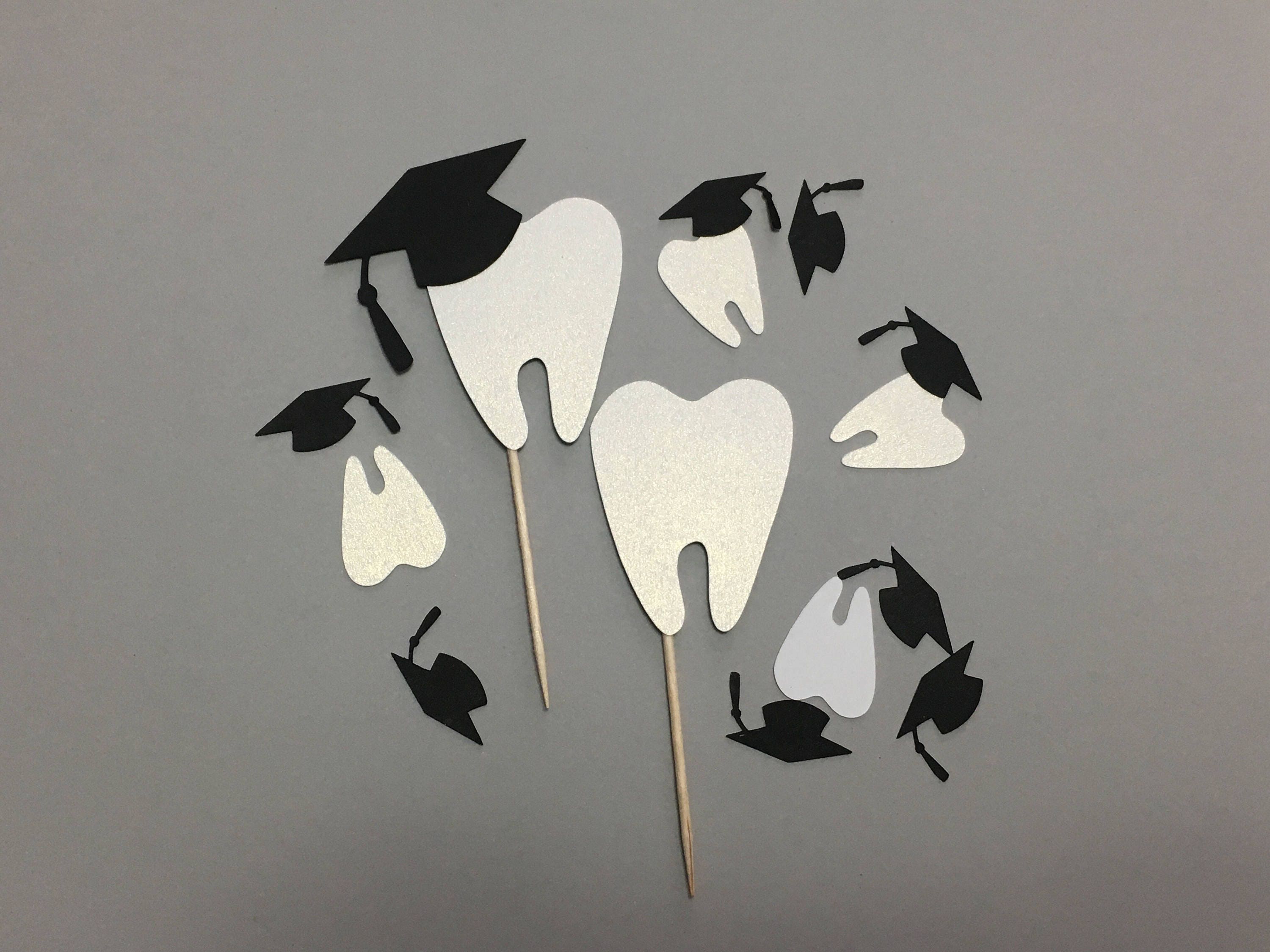 Tooth Cupcake Toppers Set of 12 Dental School Hygienist