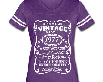 40th Birthday Gift, 40th Birthday Gift for Woman, 1977 Shirt, 40th Birthday, 1977 Birthday, Made in 1977, 40 Year Old Birthday VELVETY PRINT
