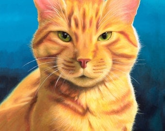 Orange Tabby Cat - Painting Print - Giclee