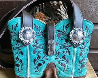 COWBOY BOOT PURSE ~ Handbag ~ Shoulder Bag ~ Handmade ~ Repurposed Boot Top ~ Fine Leather ~ Custom Made ~ The U.S. Patented Original!