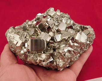 A HUGE! Stepped Pyrite Crystal CUBE Cluster From the Huanzala Mine Peru 1670gr