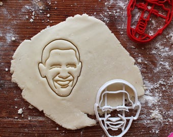 Barack Obama Cookie Cutter // fondant cutter // cookie stamp // for custom cookies // personalized cookie cutter