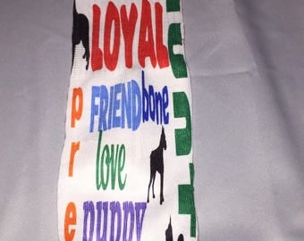 Dog word art sock