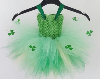 St Patricks Day Tutu Dress,Lucky Clover Tutu Dress, Shamrock Tutu Dress Baby, Toddler, Child