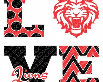 Love Lions| Lions| SVG| DXF| EPS| Png| Cut File| Football| Cheer| Cheer Mom| Silhouette| Cricut| Vector File| Instant Download