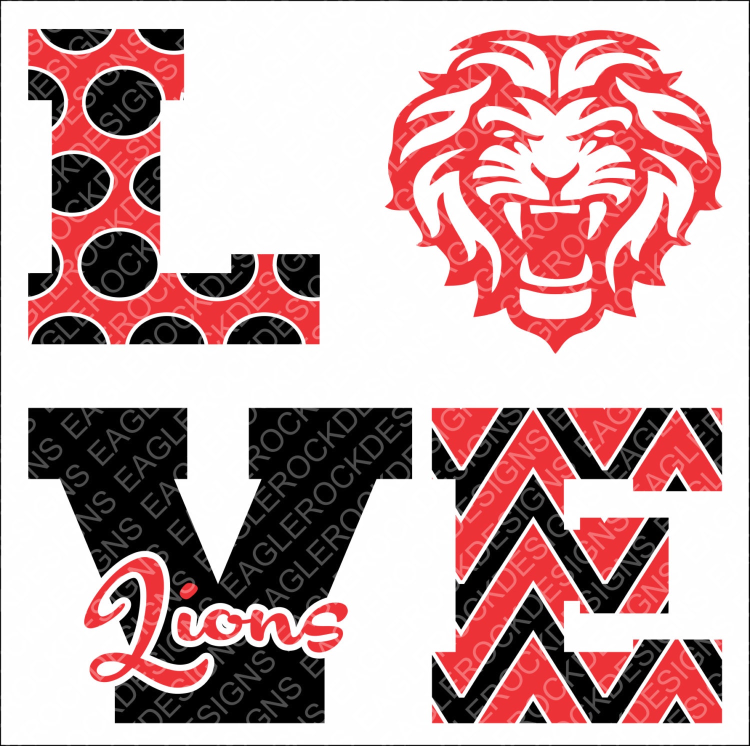 Love Lions Lions SVG DXF EPS Png Cut File Football