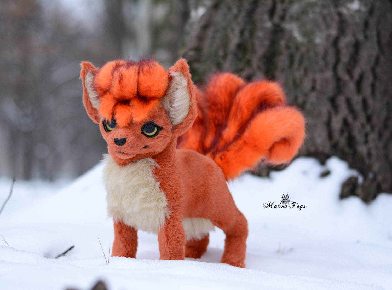 realistic vulpix plush