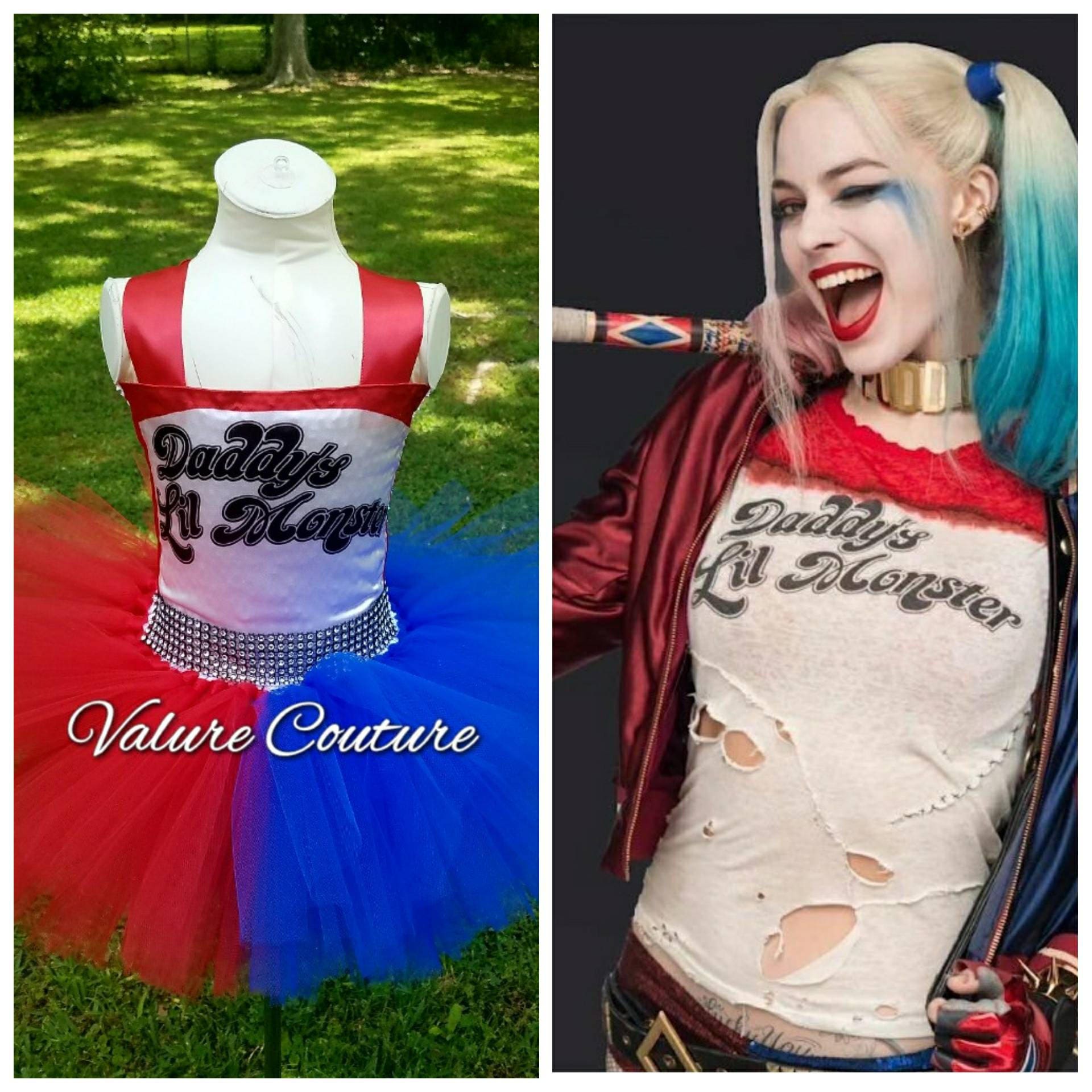 Harley Quinn Daddy's Lil Monster Inspired Tutu Dress