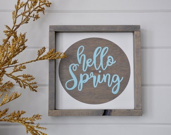 Hello spring sign | Etsy