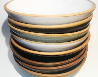 Noodle bowls, Ceramic bowls, Pottery bowls, blue, white, green