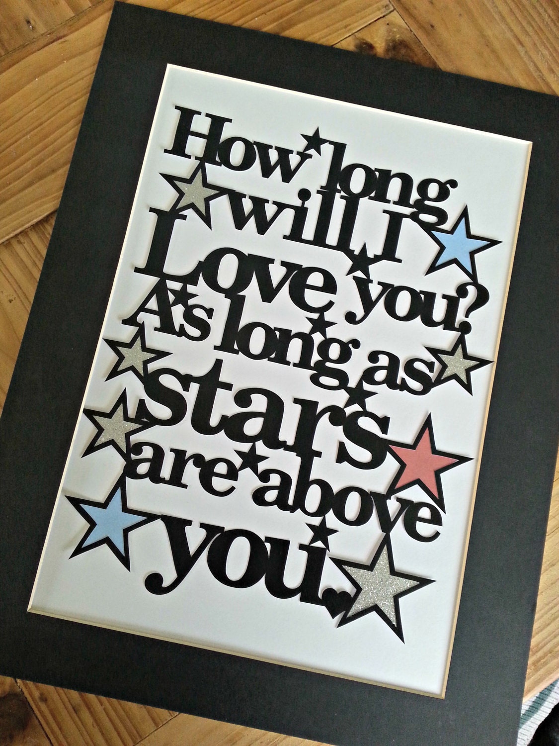 Papercut Template Cut your own papercutting How Long will I Love you As Long as stars are above you Love quote Inspirational Valentines t